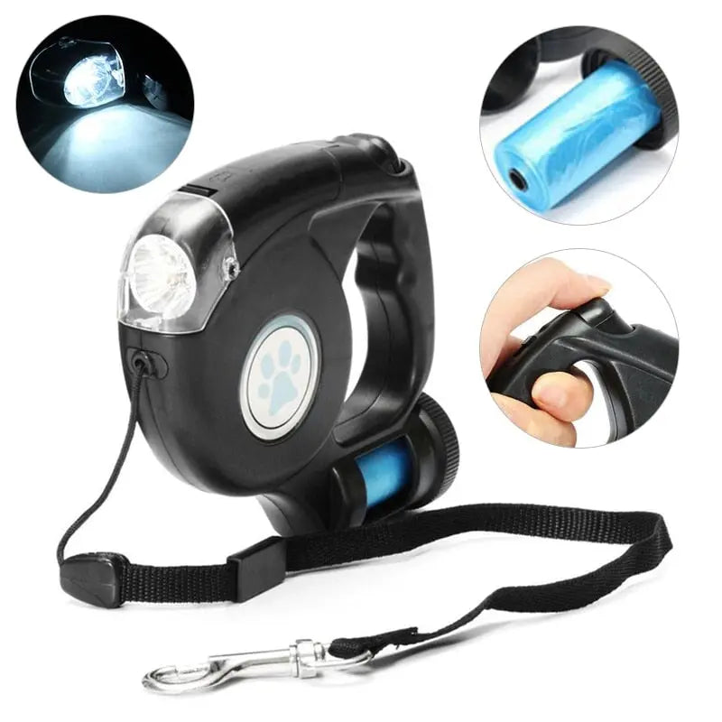 LED Einziehbare Hundeleine 4,5 Meter mit Hundekotbeutel-Halter für Hunde LED Einziehbare Hundeleine 4,5 Meter mit Hundekotbeutel-Halter für Hunde